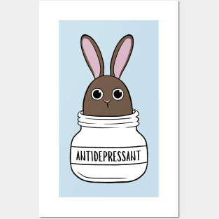 Antidepressant Bunny 2 Posters and Art